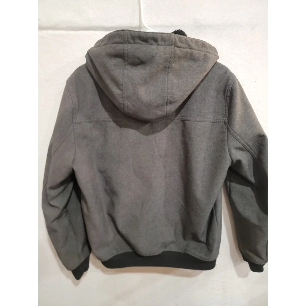 Levi's Men's Sherpa Lined Hooded Softshell Bomber Jacket Charcoal Gray Small - Picture 6 of 12